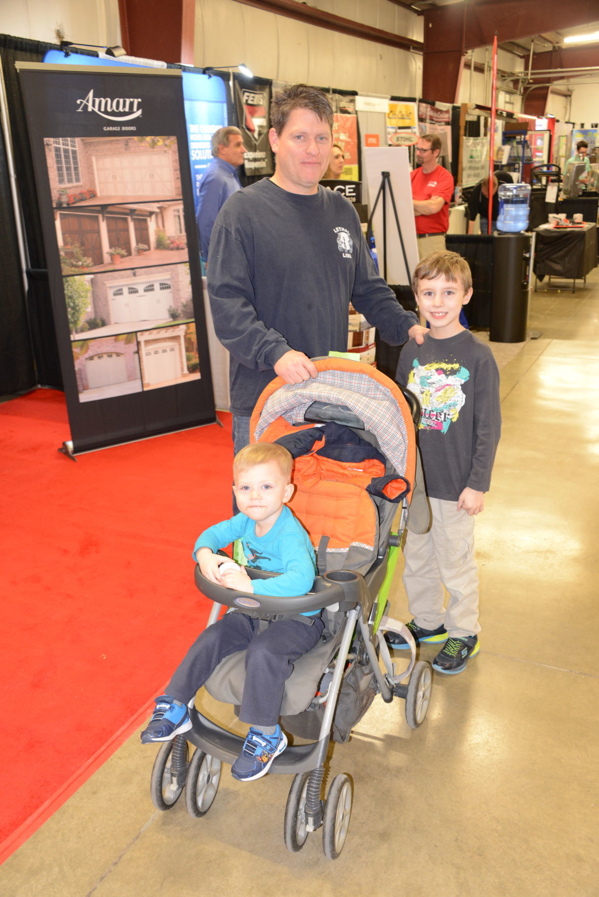 Matt Powell with Liam Lutes and Calvin Powell